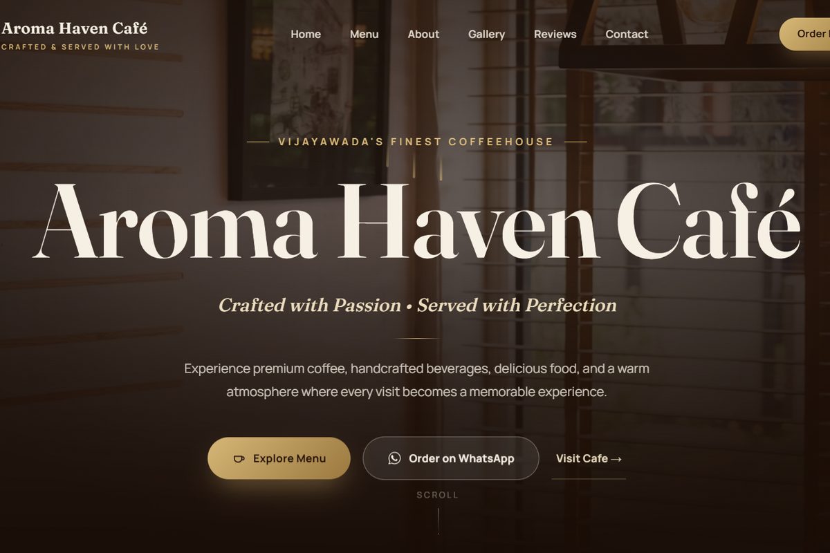 Aroma Haven Café — website built by RAM AI Web Solutions