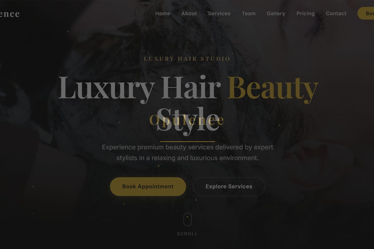 Opulence Salon — website built by RAM AI Web Solutions