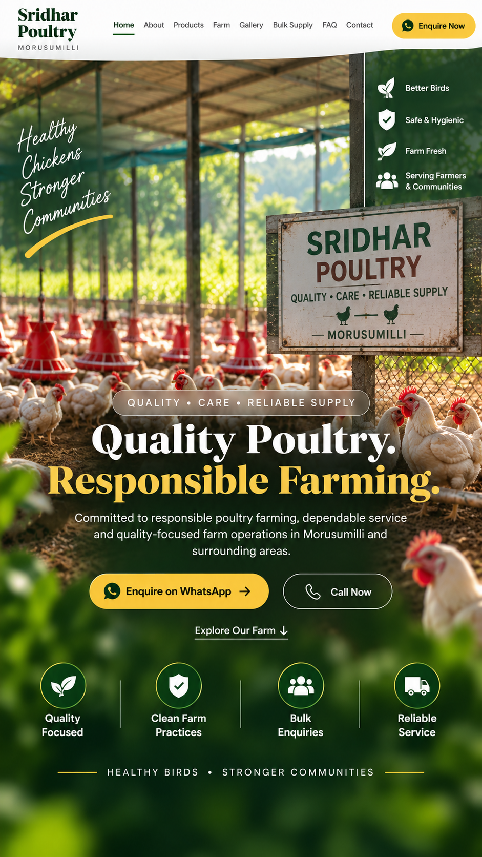 Sridhar Poultry — website built by RAM AI Web Solutions
